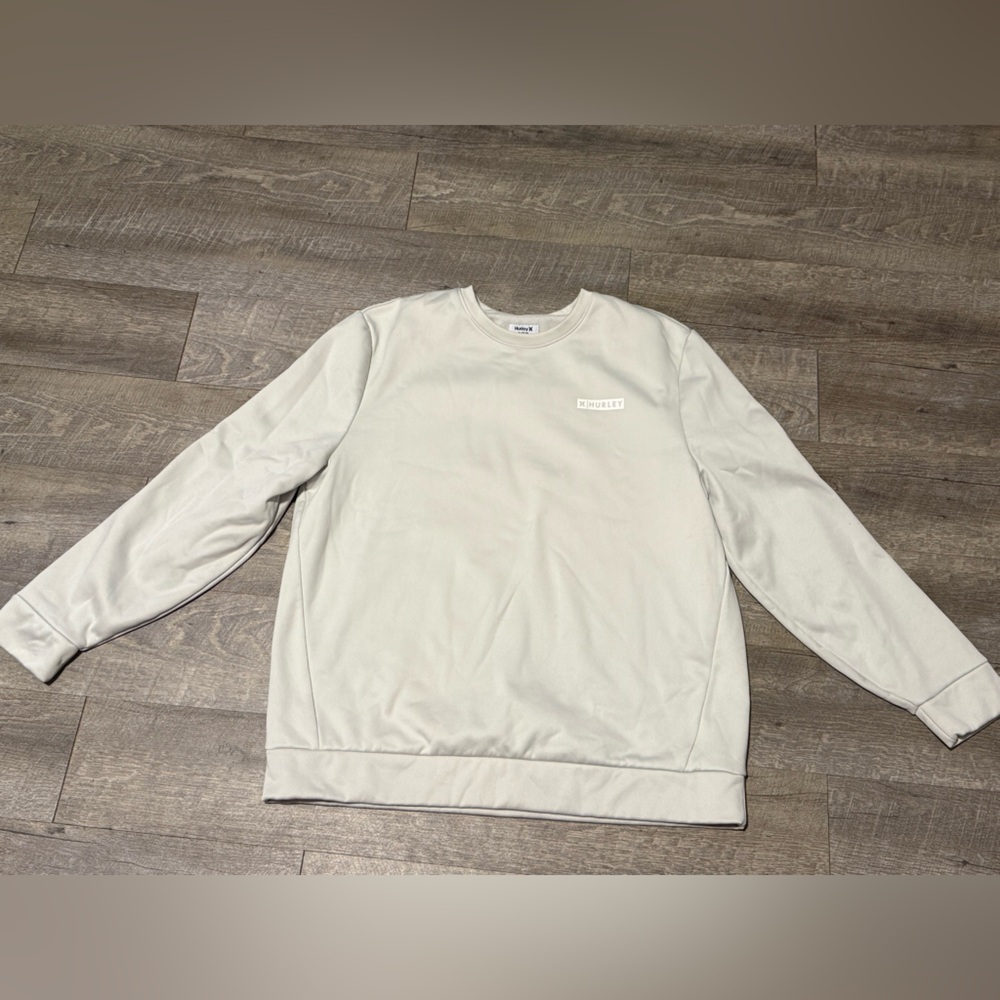Hurley Men's Cream Crewneck Sweater